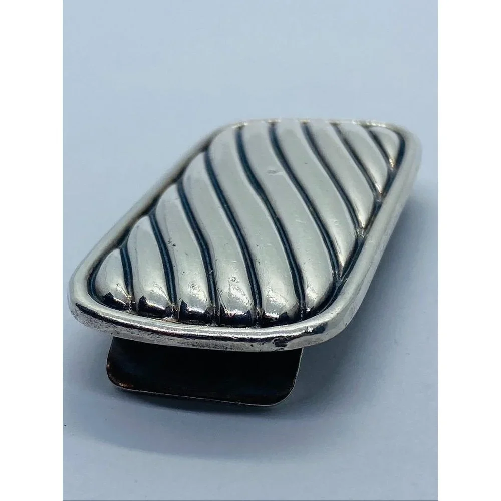 David Yurman Money Clip Sterling Silver - Wavy Banded Large Cable Design